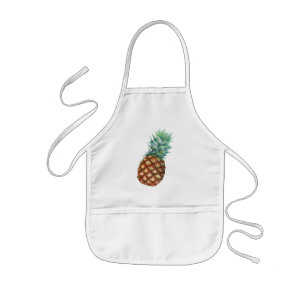 Pineapple Tropical Watercolor Jungle Palm Pattern Kids Apron