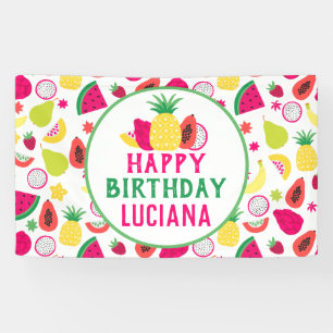 Pineapple Tutti Frutti Fruit Birthday Party Banner
