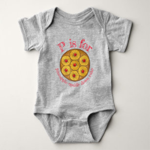 Pineapple Upside Down Cake Cherries Baking Dessert Baby Bodysuit