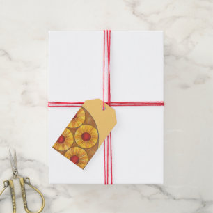 Pineapple Upside Down Cake Cherry Baking Dessert Gift Tags