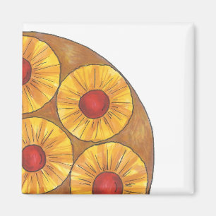 Pineapple Upside Down Cake Cherry Foodie Magnet