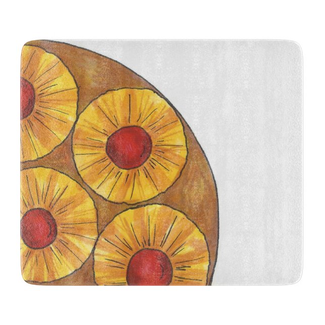 Pineapple Upside Down Cake Kitchen Cutting Board (Front)