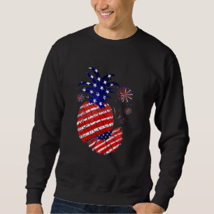 Pineapple Us Flag 4th Of July Patriotic Independen Sweatshirt