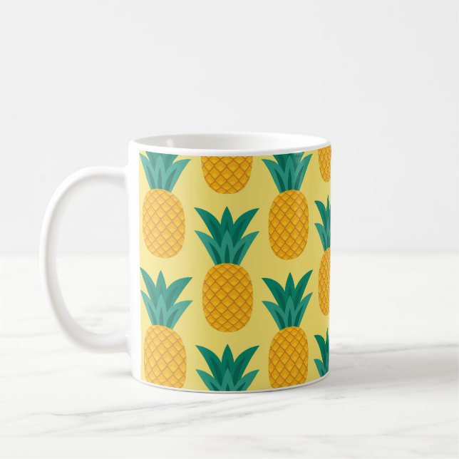 Pineapple Vintage: Fruitful Pattern Delight. Coffee Mug (Left)