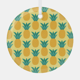 Pineapple Vintage: Fruitful Pattern Delight. Glass Tree Decoration