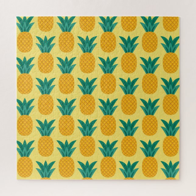 Pineapple Vintage: Fruitful Pattern Delight. Jigsaw Puzzle (Vertical)