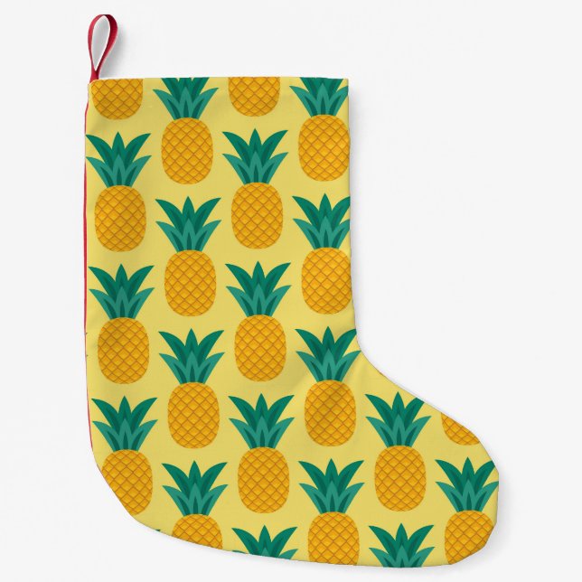 Pineapple Vintage: Fruitful Pattern Delight. Small Christmas Stocking (Front)