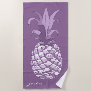 Pineapple Violet ID239 Beach Towel