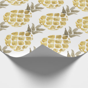 Pineapple Watercolor Country Rustic Wrapping Paper