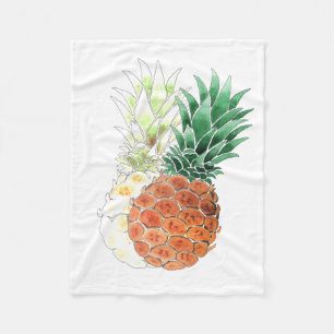 Pineapple, watercolor . fleece blanket