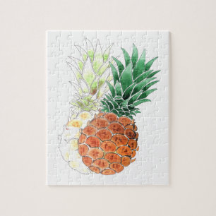Pineapple, watercolor . jigsaw puzzle
