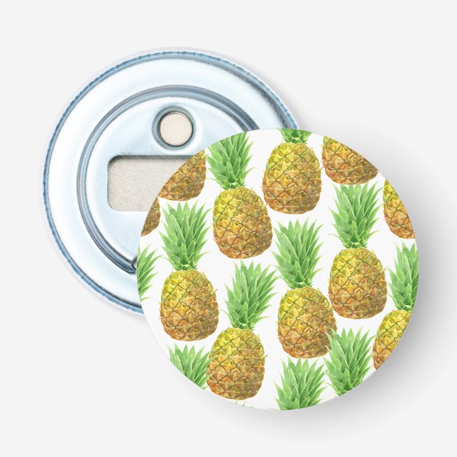 Pineapple watercolor pattern bottle opener (Front)