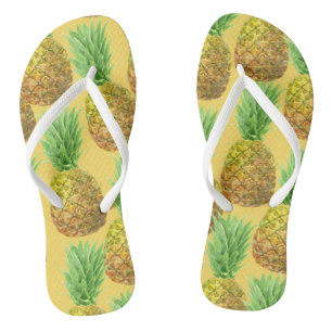 Pineapple watercolor pattern jandals