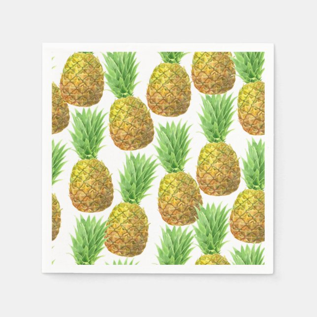 Pineapple watercolor pattern napkin (Front)