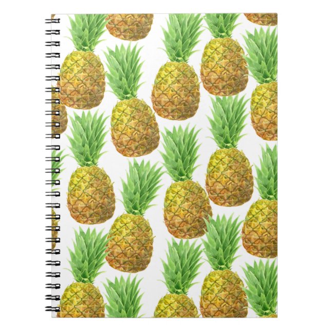 Pineapple watercolor pattern notebook (Front)
