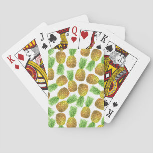 Pineapple watercolor pattern playing cards