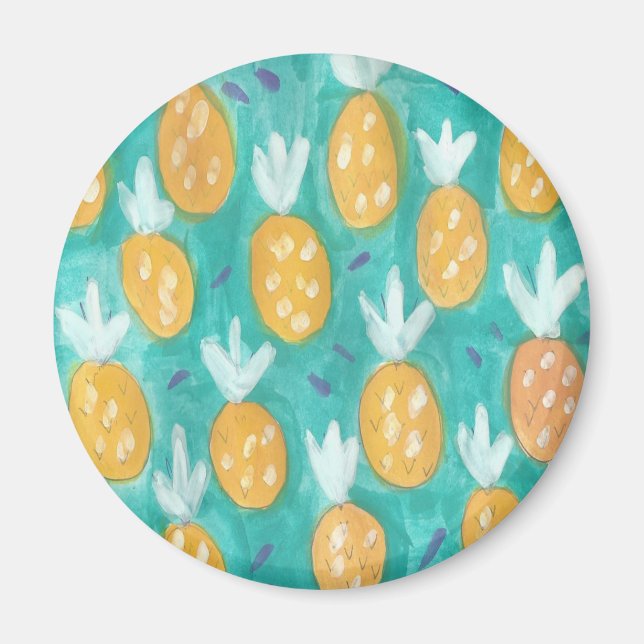 Pineapple Watercolor Print Magnet (Front)