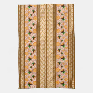 Pineapple Watercolor Stripes and Circles Tea Towel