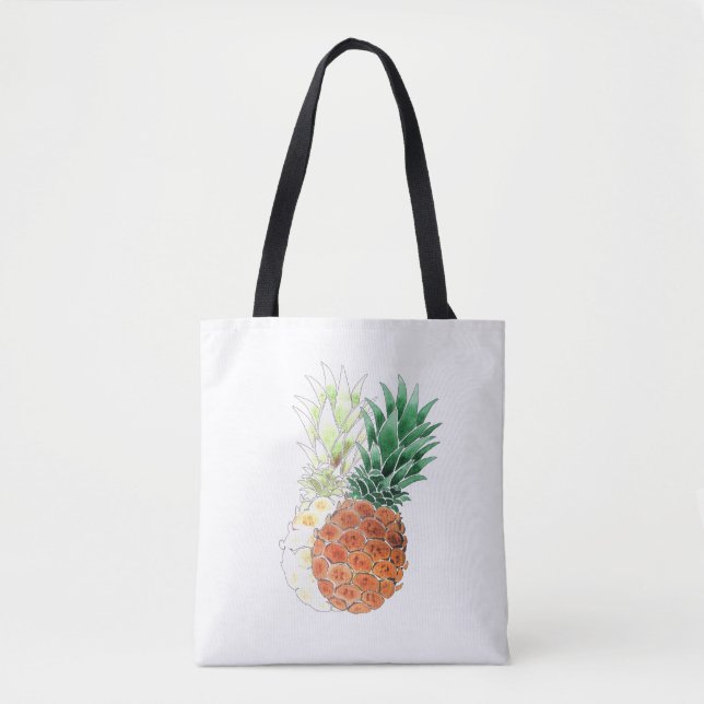 Pineapple, watercolor . tote bag (Front)