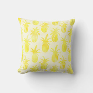 Pineapple watercolour yellow cushion