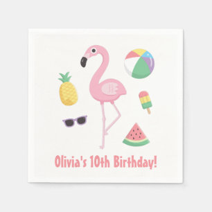 Pineapple Watermelon Flamingo Summer Party Napkins