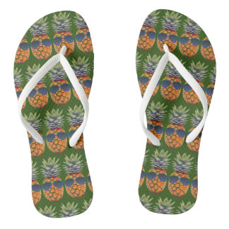 Pineapple Wearing Sunglasses Pattern Foodies, ZSSG Jandals