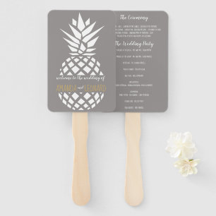 Pineapple wedding EDITABLE COLOR program fan