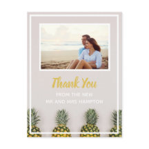 Pineapple Wedding Thank You Photo Tropical