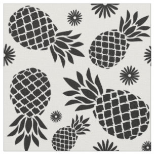 Pineapple white and your own colour custom pattern fabric