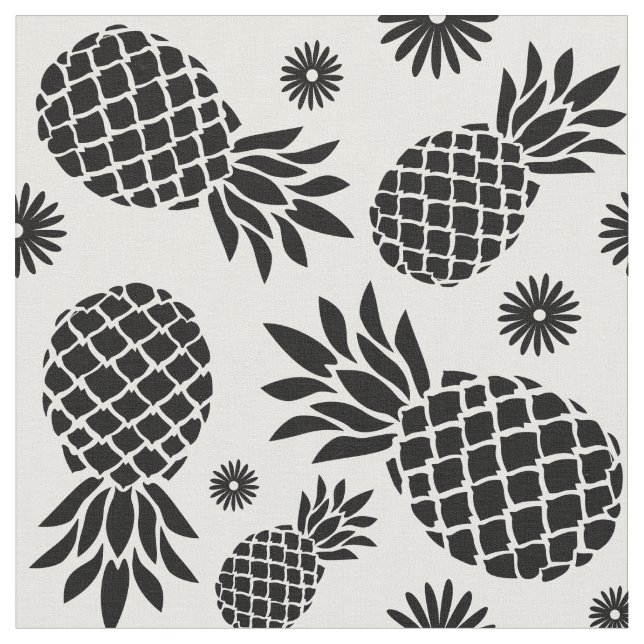 Pineapple white and your own colour custom pattern fabric (Close Up)