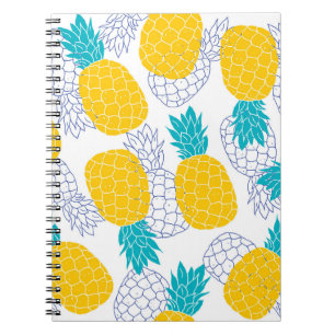 Pineapple white background, seamless pattern. notebook