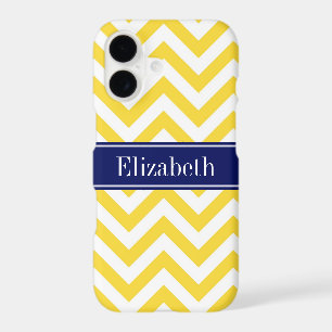 Pineapple White LG Chevron Navy Blue Name Monogram