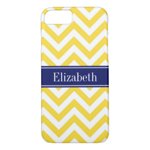 Pineapple White LG Chevron Navy Blue Name Monogram Case-Mate iPhone Case