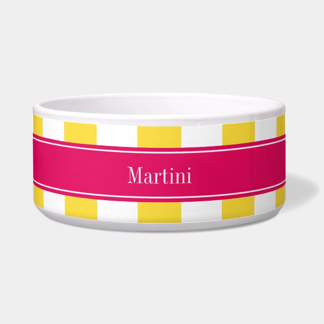 Pineapple White XL Stripes,Raspberry Name Monogram (Front)