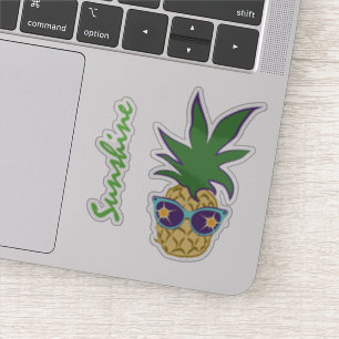 Pineapple with Blue Sunglasses Custom Text
