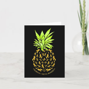 Pineapple With Childhood Cancer Awareness Ribbon  Card
