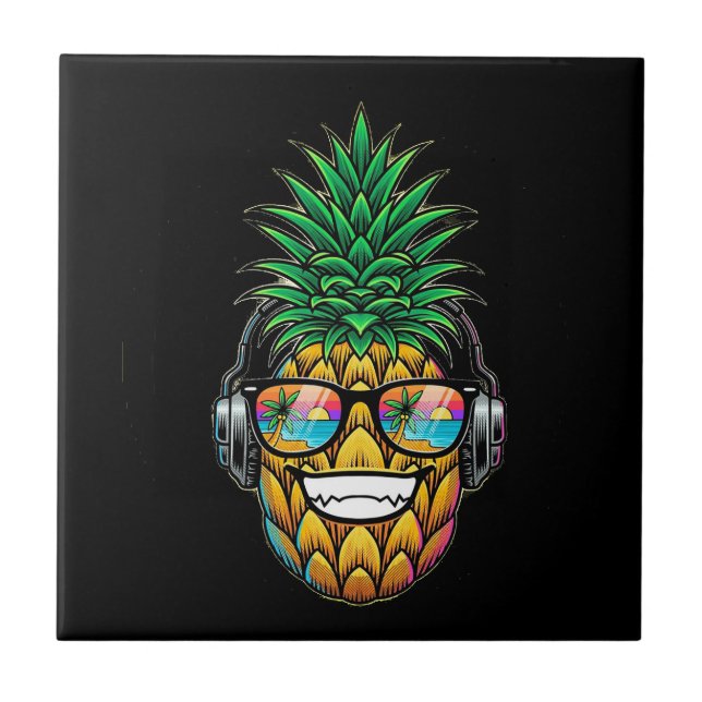pineapple with eyeglasses tile (Front)