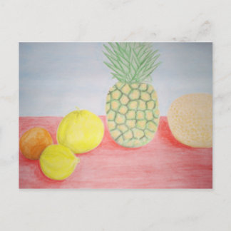 Pineapple with Fruits Painting Postcard