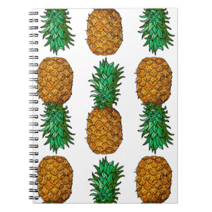 Pineapple with leaves. Seamless pattern with tropi Notebook