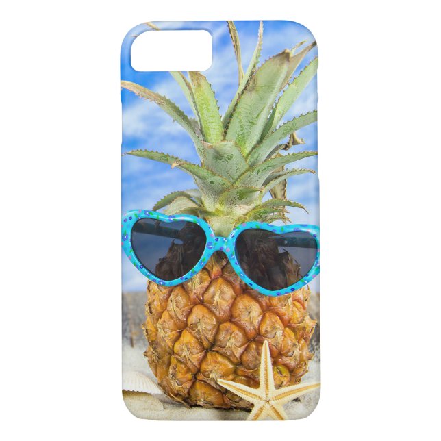 pineapple with sunglasses  in sand Case-Mate iPhone case (Back)