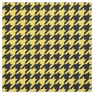 Pineapple Yellow, Black Houndstooth Pattern #2M Fabric