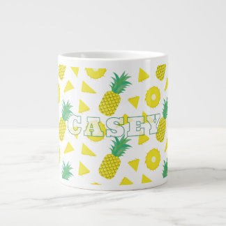 Pineapple Yellow Green Fruit Pattern Modern Large Coffee Mug