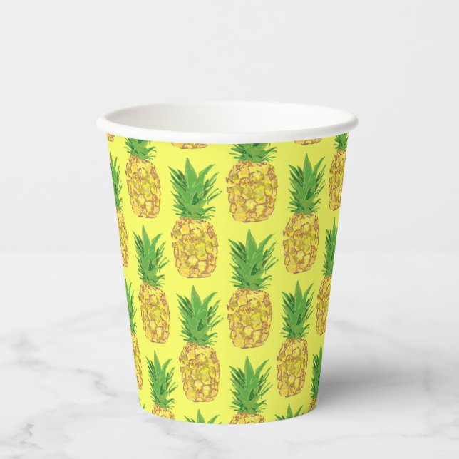 Pineapple Yellow Paper Plate Paper Cups (Front)