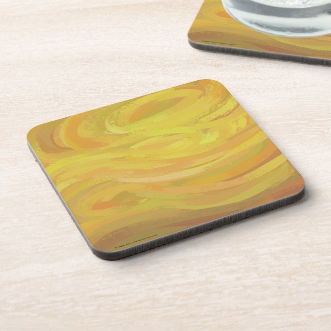 Pineapple Yellow Swirl Coaster (Left Side)