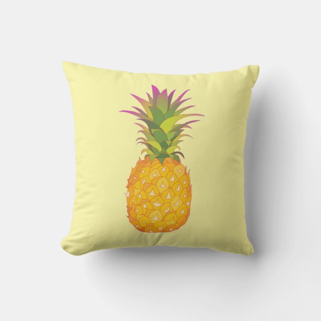 Pineapple - Yellow Tropical Pillow (Front)