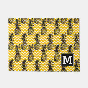 Pineapple Zigzags Monogram Doormat