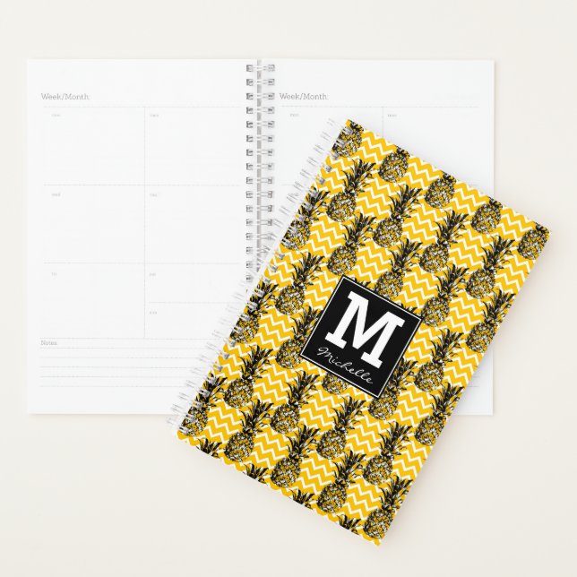 Pineapple Zigzags | Monogram Planner (Display)