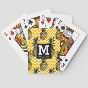 Pineapple Zigzags   Monogram Playing Cards