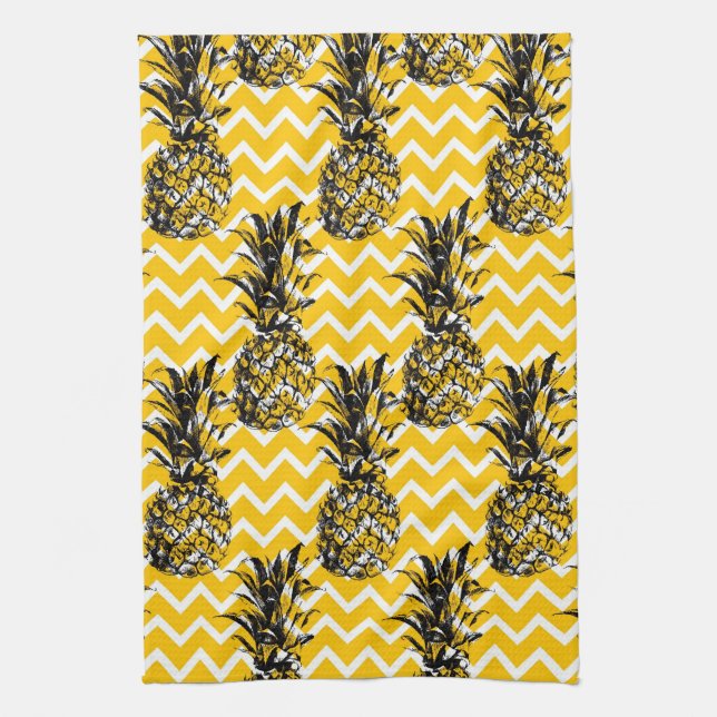 Pineapple Zigzags Tea Towel (Vertical)