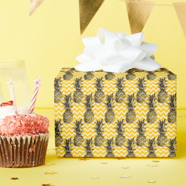 Pineapple Zigzags Wrapping Paper (Birthday Party)